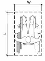 A plan view drawing from the ADA-ABA Accessibility Guidelines of Clear Floor Area