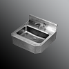 Stainless steel lavatory with rectangular bowl