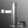 Stainless Steel Outdoor Drinking Fountain mounted on a post with a pet drinking fountain 