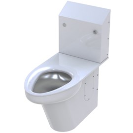 Toilet Top Supply On-Floor with ligature resistant box for flush valve