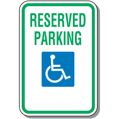Reserved Parking sign with ISA