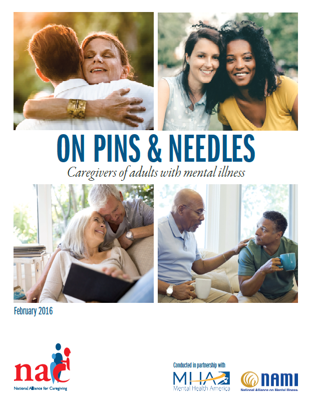 Title page for On Pins and Needles: Caregivers of Adults with Mental Illness