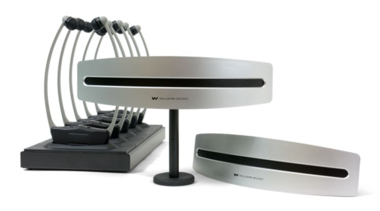Assistive listening system with headset, receivers