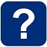 white on blue question mark box