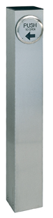 Bollard with round push plate for automatic door