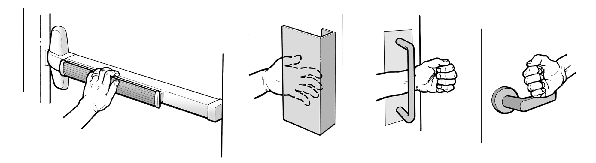 Examples of accessible door hardware