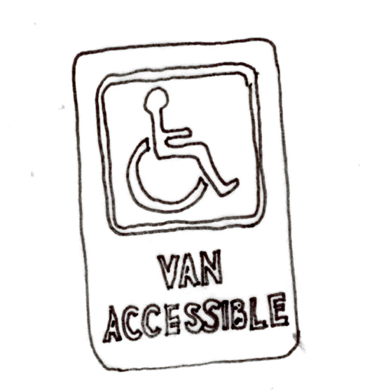 Van accessible parking signs should be used to designate van accessible parking locations.