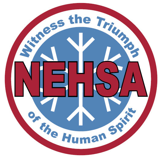 Red, white, and blue NEHSA logo.