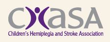 grey and purple CHASA text logo