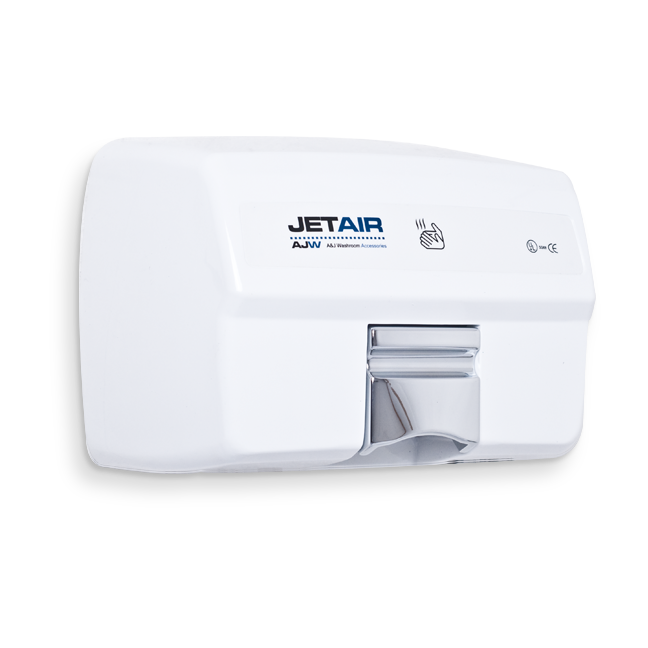 white automatic hand dryer