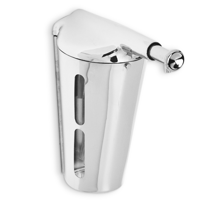 chrome liquid soap dispenser with push-in valve