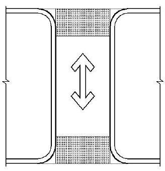 Figure (a) is a plan view of a raised pedestrian island with a walkway cut through at the same level as the street crossing. 