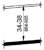 Figures (b) and (c) show ramps and walking surfaces, respectively. The top gripping surface of a handrail is 34 to 38 inches above the surface.