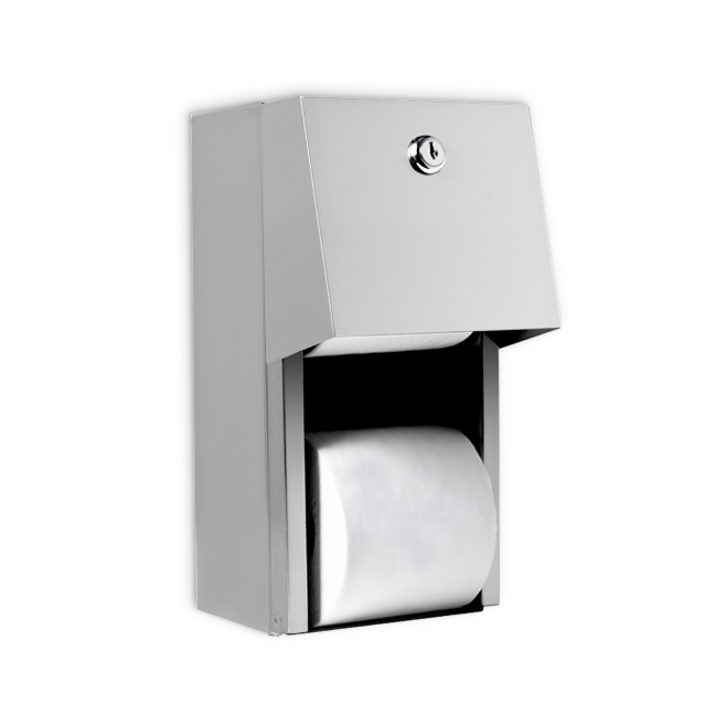 stainless steel dual toilet tissue dispenser with hood