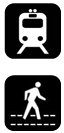 transit icon, pedestrian icon