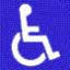 Universal symbol of a person in a wheelchair, indicating handicap accessibility