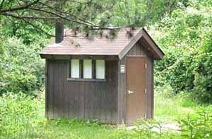Photo of an accessible toilet in a wilderness area.