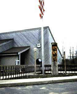Photo of the entrance to a district office with an accessible ramp.