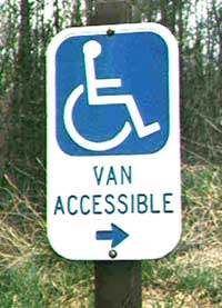 Photo of an accessible van parking area sign" 