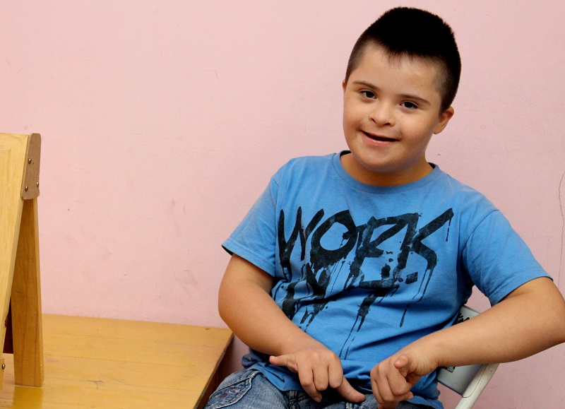 Young boy with Down's Syndrome