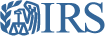 blue IRS logo on white background