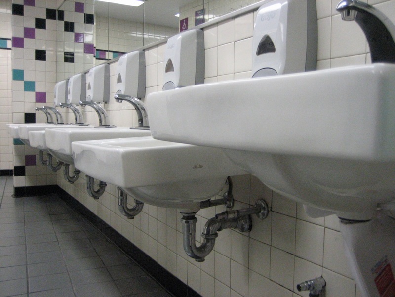 image of toilet room sinks
