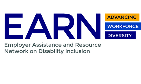 EARN logo: Advancing work for diversity. Employer Assistance and Resource Network on Disability Inclusion