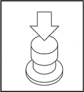 Illustration of a push type control button with an arrow pointing to the top.