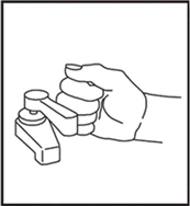 Illustration of a lever handle being pushed by a human hand formed as a fist.
