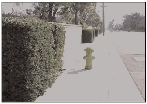 fire hydrant blocking path on sidewalk