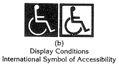 Figure 43(b) Display Conditions International Symbol of Accessibility: The symbol contrast shall be light on dark, or dark on light.
