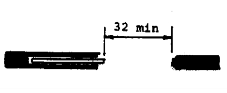 Plan diagram showing 32 min clear opening at a sliding door