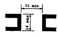 Plan diagram showing 32 min clear opening with a 24 max doorway depth