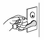 Image of lever-type (accessible) door handle