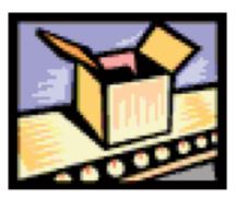 Illustration of a box on a conveyor belt