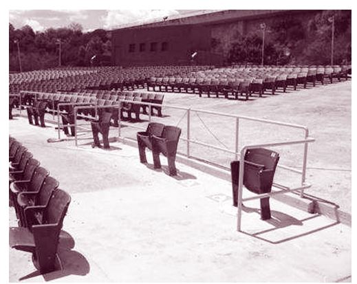 Wheelchair accessible and companion seating at the Brackenridge Park Sunken Gardens Theater, San Antonio, Texas