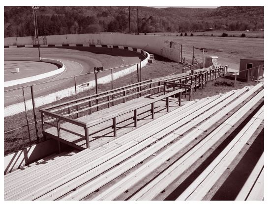 A ramp and accessible seating at the Huntsville Speedway in Huntsville, Alabama