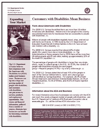 Photo of newsletter page "Customers with Disabilities Mean Business"
