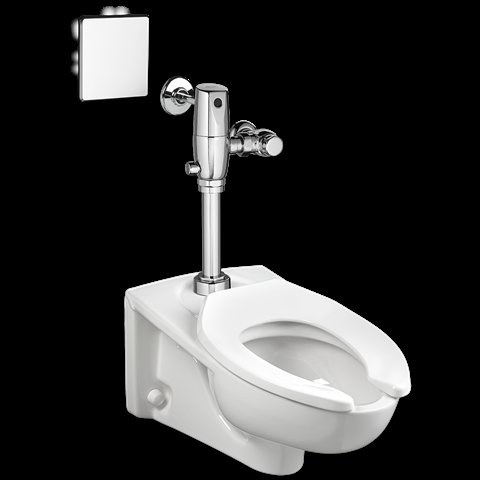 Wall hung water closet with electronic flush valve 