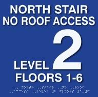Raised letter and braille stair floor level sign