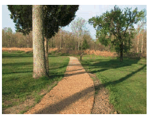 Klingstone 400 trail through green space.