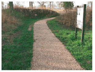 Klingstone 400 trail passes interpretive sign.
