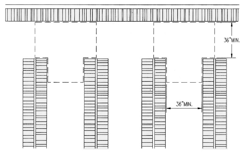 Diagram showing T-turn between book stacks