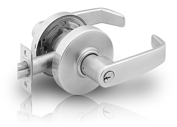 Door lever hardware with key lock