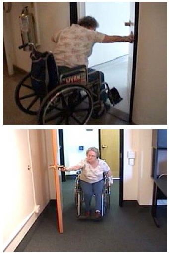 Figure 2‒5. Two examples showing physical requirements of door use for two of the doors used by WhMD users.