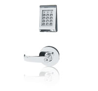 Door lever hardware with keypad