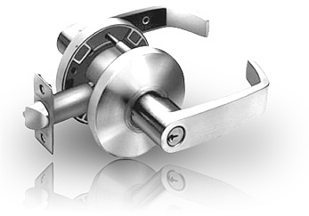 Door lever hardware with lockset