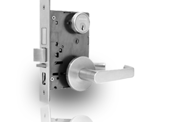 Door lever hardware with key lock