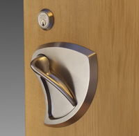 Door lever hardware with trim and a separate lockset