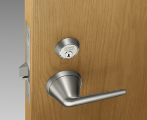 Door lever hardware with a separate lock set